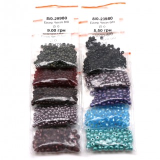 Набор бисера чешский preciosa 6/0 по 5г, 10шт